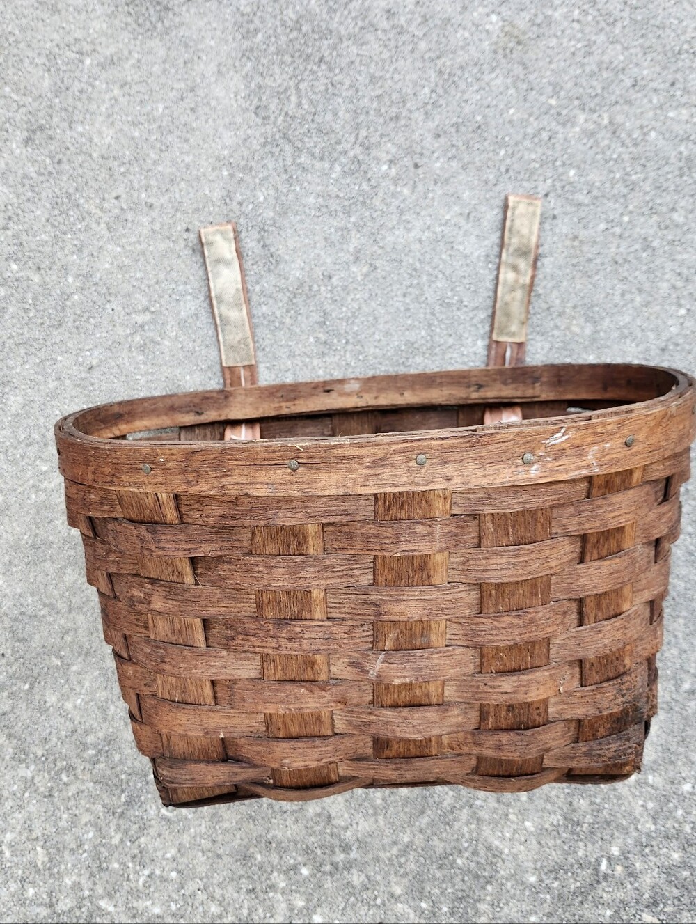 Woven Vintage Bike Basket Leather Straps
